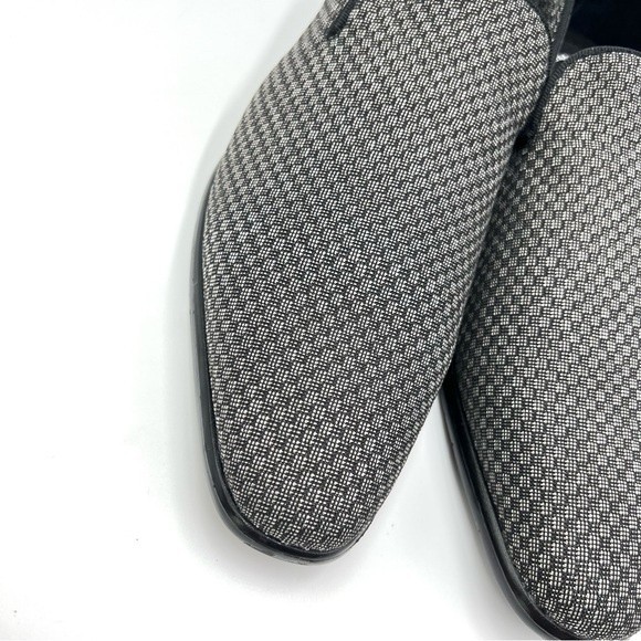 9.5W 9.5 W WIDE Stacy Adams Saville Black‎ Gray Silver Slip On Loafers Shoes main image 6